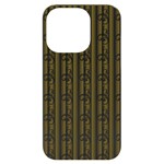 A White And Brown Striped Wallpaper With A Pattern iPhone 14 Pro Black UV Print Case