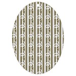 A White And Brown Striped Wallpaper With A Pattern UV Print Acrylic Ornament Oval