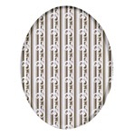 A White And Brown Striped Wallpaper With A Pattern Oval Glass Fridge Magnet (4 pack)