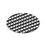 Stylish Coffee Cup Pattern Sticker Oval (100 pack)