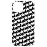 Stylish Coffee Cup Pattern iPhone 14 Black UV Print Case