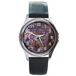 Abstract Molecular Space Art Round Metal Watch