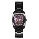 Abstract Molecular Space Art Stainless Steel Barrel Watch