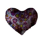 Abstract Molecular Space Art Standard 16  Premium Flano Heart Shape Cushions