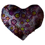 Abstract Molecular Space Art Large 19  Premium Flano Heart Shape Cushions