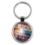 Cosmic Owls Pattern Key Chain (Round)