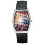 Cosmic Owls Pattern Barrel Style Metal Watch