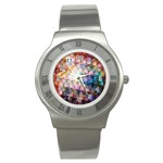 Cosmic Owls Pattern Stainless Steel Watch