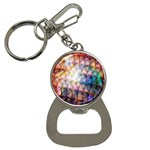 Cosmic Owls Pattern Bottle Opener Key Chain