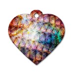 Cosmic Owls Pattern Dog Tag Heart (One Side)