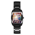 Cosmic Owls Pattern Stainless Steel Barrel Watch