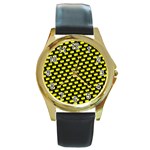 Royalty Inspired Crown Pattern Round Gold Metal Watch