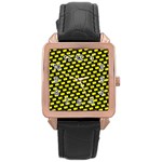 Royalty Inspired Crown Pattern Rose Gold Leather Watch 