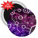 Cosmic Network Geometric Art 3  Magnets (10 pack) 