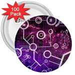 Cosmic Network Geometric Art 3  Buttons (100 pack) 