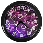 Cosmic Network Geometric Art Wall Clock (Black)