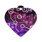 Cosmic Network Geometric Art Dog Tag Heart (One Side)