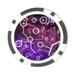 Cosmic Network Geometric Art Poker Chip Card Guard