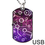 Cosmic Network Geometric Art Dog Tag USB Flash (One Side)