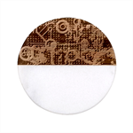 Cosmic Network Geometric Art Classic Marble Wood Coaster (Round) 