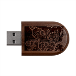 Cosmic Network Geometric Art Wood Oval USB Flash Drive