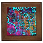 Abstract Tech Galaxy Design Framed Tile