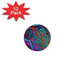 Abstract Tech Galaxy Design 1  Mini Buttons (10 pack) 