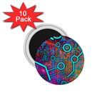 Abstract Tech Galaxy Design 1.75  Magnets (10 pack) 