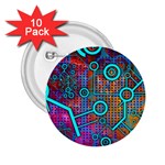 Abstract Tech Galaxy Design 2.25  Buttons (10 pack) 