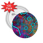 Abstract Tech Galaxy Design 2.25  Buttons (100 pack) 