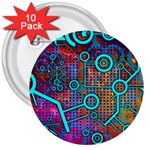 Abstract Tech Galaxy Design 3  Buttons (10 pack) 