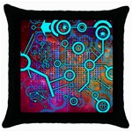 Abstract Tech Galaxy Design Throw Pillow Case (Black)