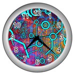 Abstract Tech Galaxy Design Wall Clock (Silver)