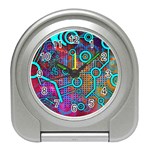 Abstract Tech Galaxy Design Travel Alarm Clock