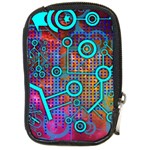 Abstract Tech Galaxy Design Compact Camera Leather Case