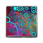 Abstract Tech Galaxy Design Memory Card Reader (Square 5 Slot)