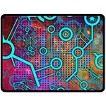 Abstract Tech Galaxy Design Fleece Blanket (Large)