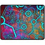 Abstract Tech Galaxy Design Fleece Blanket (Medium)