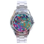 Abstract Tech Galaxy Design Stainless Steel Analogue Watch