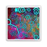 Abstract Tech Galaxy Design Memory Card Reader (Square)