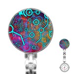 Abstract Tech Galaxy Design Stainless Steel Nurses Watch