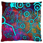 Abstract Tech Galaxy Design Standard Premium Plush Fleece Cushion Case (Two Sides)