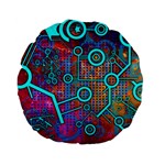 Abstract Tech Galaxy Design Standard 15  Premium Flano Round Cushions