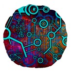 Abstract Tech Galaxy Design Large 18  Premium Flano Round Cushions