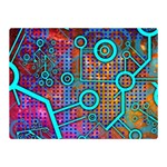 Abstract Tech Galaxy Design Two Sides Premium Plush Fleece Blanket (Mini)