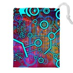 Abstract Tech Galaxy Design Drawstring Pouch (4XL)