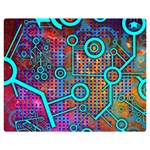 Abstract Tech Galaxy Design Premium Plush Fleece Blanket (Medium)