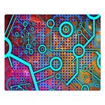 Abstract Tech Galaxy Design Premium Plush Fleece Blanket (Large)