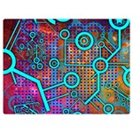 Abstract Tech Galaxy Design Premium Plush Fleece Blanket (Extra Small)