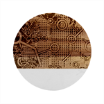 Abstract Tech Galaxy Design Marble Wood Coaster (Round)